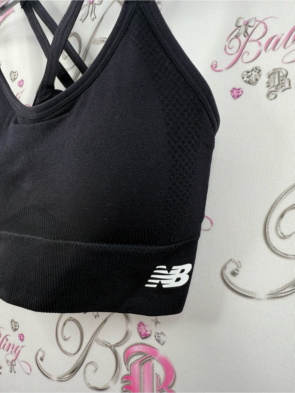 New Balance Black Crisscross Strappy Sports Bra - Picture 4 of 9